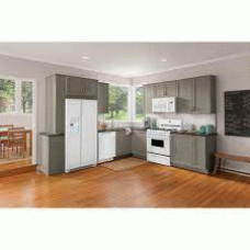 Frigidaire 4PCS WHITE APPLIANCE PACKAGE: 5 Sealed Burners Gas Range Oven, Fully Integrated Dishwasher 54dba ENERGY STAR, 1.8CF OTR MW 300 CFM, 25.6 Cu. Ft. Side-by-Side Refrigerator External Ice/Water Dispenser