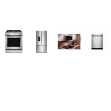 Kitchenaid 4 Stainless : Gas Slide-In Range True Convection Oven Baking Drawer, 1.9 CF OTR MW 400 CFM, 44 DBA Dishwasher, Counter-Depth French Door Refrigerator EXT WD