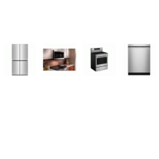 Kitchenaid 4 Stainless : Gas Range Convection Oven Air Fry, 1.9CF OTR MW 400CFM, 47dBA Dishwasher, 36 Inch Counter-Depth French 4-Door Refrigerator Ice Maker