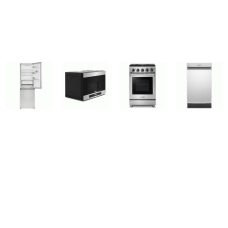 4 STAINLESS APT SIZE : Sharp 24 Inch Bottom Freezer Counter-Depth Refrigerator, 18 Inch Dishwasher 47dBA ADA ENERGY STAR, And Thor Kitchen 24 Inch OTR MW, 24" GAS RANGE CONVECTION OVEN