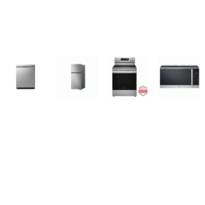 LG 4 STAINLESS : Smooth Top Range Convection Air Fry Oven, 1.8CF OTR MW, Dishwasher 48 dBA Stainless Interior, 28 Inch Freestanding Top Freezer Refrigerator 18 cu. ft