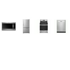 Whirlpool 4 STAINLESS STEEL APPLIANCE PACKAGE : 5 Burners Gas Range Oven, 1.7CF OTR MW, 51 dB DW, 33" BOTTOM DRAWER REF