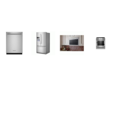 Kitchenaid 4 Stainless : Slide-in Dual Fuel Range Even-Heat True Convection Oven, OTR MW Flush Built-In Design 400 CFM, 39 dBA Dishwasher, 26.8 Cu. Ft. French Door Refrigerator EXT WD
