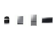 Samsung 4 STAINLESS : GAS RANGE Convection Oven Air Fry, 2.1CF OTR MW 400CFM, DW 51DBA, Counter Depth Door French Door Refrigerator AutoFill Pitcher Dual Auto Ice Maker