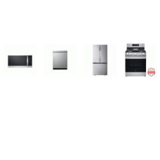LG 4 STAINLESS : Gas Range Convection Oven Air Fry Griddle, 1.8CF OTR MW, TrueSteam Dishwasher 44 dB, 33 Inch Counter Depth MAX French Door 