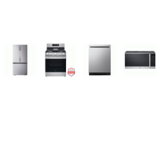 LG 4 STAINLESS : Gas Range Convection Oven Air Fry Air Griddle, 1.8CF OTR MW 300CFM Sensor Cook, 44dBA TrueSteam Dishwasher, 33 Inch Smart Counter Depth MAX French Door 