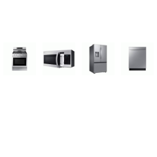 Samsung 4 STAINLESS : GAS RANGE Convection Oven Air Fry Stainless Cooktop, OTR MW, Dishwasher 51DBA, 36 Inch Smart French Door Door Refrigerator 30.5CF Dual Auto Ice Maker External Dispenser