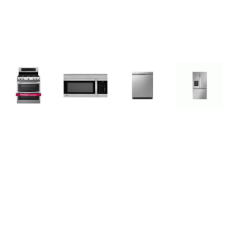 LG 4 STAINLESS STEEL PACKAGE: Double Oven Gas Range 5 Sealed Burners Convection Self-Cleaning Oven, 1.7CF OTR MW 300CFM, Dishwasher 48 dB 3rd Rack Stainless Interior ENERGY STAR, 36 Inch Counter-Depth MAX Smart French Door Refrigerator 26CF Dual Ice 