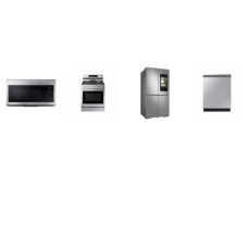 SAMSUNG 4 STAINLESS : GAS RANGE Convection Oven Air Fry Griddle, StormWash+ 42 dBA Dishwasher, 1.7 cu. ft. OTR Convection Microwave, 29 cu. ft. Smart 4-Door Flex™ Refrigerator with Family Hub™ and Beverage Center 