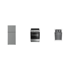 Blomberg 3 STAINLESS STEEL APPLIANCE PACKAGE : 24 Inch Smoothtop Electric Range Oven, 18 inch 48 dB Fully Integrated Dishwasher Energy Star, 28 Inch Top Freezer Refrigerator 13.53 cu. ft. Counter Depth Auto Icemaker