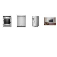 Kitchenaid 4 Stainless : Gas Slide-In Range Convection Oven, Over-The-Range Microwave Flush Built-In Design, 44 DBA Dishwasher, 26.8 Cu. Ft. French Door Refrigerator EXT WD