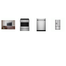 Kitchenaid 4 Stainless : 30 inch Gas Slide-In Grates Range Convection Oven Air Baking, OTRMW Flush Built-In Design, Dishwasher 41 dBA, 30CF French Door Refrigerator ext WD