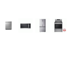 LG 4 STAINLESS : Smooth Top Range Convection Air Fry Oven, 1.8CF OTR MW, Dishwasher 48 dBA 3rd Rack, 33 Inch Counter Depth MAX French Door Refrigerator W/Ice Maker