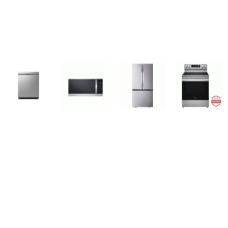 LG 4 STAINLESS : Smooth Top Range Convection Air Fry Oven, 1.8CF OTR MW, Dishwasher 48 dBA 3rd Rack, 33 Inch Counter Depth MAX French Door Refrigerator W/Ice Maker