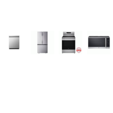 LG 4 STAINLESS : Smooth Top Range Convection Air Fry Oven, 1.8CF OTR MW, Dishwasher 50dBA STAINLESS INTERIOR, 33 Inch Counter Depth French Door Refrigerator W/Ice Maker