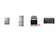 LG 4 STAINLESS : Smooth Top Range Convection Air Fry Oven, 1.8CF OTR MW, Dishwasher 48dBA STAINLESS INTERIOR, 33 Inch Counter Depth French Door Refrigerator W/Ice Maker