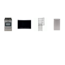 4 STAINLESS APT SIZE : Avanti 18 inch DISHWASHER 53 dBA, 24 inch Slide In Look Gas Range Oven Glass Window, XO 24 inchW OTR MW 300CFM, And Sharp 24 Inch 11.5CF Counter Depth Bottom Mount Refrigerator