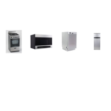 Avanti APT SIZE 4 STAINLESS STEEL APPLIANCE PKG: 18 inch DISHWASHER STAINLESS INTERIOR, 20 inch GAS RANGE OVEN WINDOW GLASS, 24 Inch Over-the-Range Microwave 300 CFM, 7.3CF 22 Inch Freestanding Counter Depth Top Freezer Refrigerator