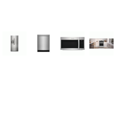 Frigidaire Gallery 4 Smudge-Proof STAINLESS : Gas Range Convection Oven Air Fry Griddle, 1.9CF OTR MW 400 CFM, 2 dBA OrbitClean Dishwasher, 33 Inch Side by Side Refrigerator Ice Maker External Water/Ice Dispenser