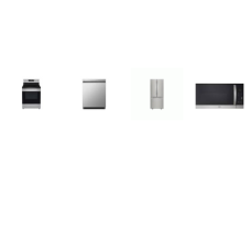 LG 4 STAINLESS : Smooth Top Range Oven, Dishwasher 50 dBA Stainless Interior, OTR MW, 30 inchW 21.8 cu. ft. French Door Refrigerator W/Ice Maker