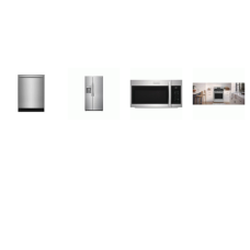 Frigidaire Gallery 4 Smudge-Proof STAINLESS APPLIANCE : 5brs Gas Range Convection Oven Air Fry Griddle, 1.9CF OTR MW 400 CFM, 52 dBA Fully Integrated OrbitClean Dishwasher ENERGY STAR, 36 Inch Freestanding Side by Side Refrigerator Filtered Water/Ice