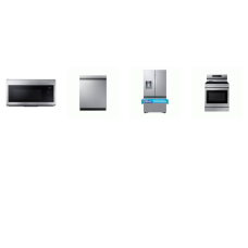 Samsung 4 STAINLESS : Electric Range Convection+ Oven Air Fry Non-Stick Griddle,Convection OTR MW, 46 dBA Dishwasher Half Load, 26 cu. ft.French Door Counter Depth Refrigerator EXT WD