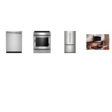 Kitchenaid 4 Stainless :Slide-In Electric Range Convection Oven, 1.9CF 400 CFM OTR MW, 47 DBA Dishwasher, Counter-Depth French Door Refrigerator Interior Water Dispenser 
