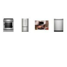 Kitchenaid 4 Stainless :Slide-In Electric Range Convection Oven, 1.9CF 400 CFM OTR MW, 47 DBA Dishwasher, Counter-Depth French Door Refrigerator Interior Water Dispenser 