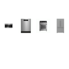 beko 4 Stainless : Pro-Style Slide In Gas Range Twin Turbo Convection Oven AirFry, OTR MW, 45 dBA Dishwasher, Counter-Depth French Door Refrigerator Internal Water Disp