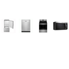 Whirlpool 4 STAINLESS : Smoothtop Electric Range Oven, 3rd Rack 51 dBA Dishwasher, 1.7CF OTR MW 300 CFM, 30 Inch 18.5 Cu. Ft. Bottom-Freezer Drawer Refrigerator W/Ice M