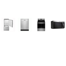 Whirlpool 4 STAINLESS : Smoothtop Electric Range Oven, 55 dBA Dishwasher, 1.7CF OTR MW 300 CFM, 30 Inch 18.5 Cu. Ft. Bottom-Freezer Drawer Refrigerator W/Ice M