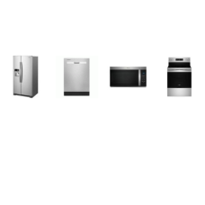 Whirlpool 4 Fingerprint Resistant Stainless : ELECTRIC RANGE OVEN Air Fry Convection Self-Cleaning, OTR MW, 55 dBA DW, 33"W SBS FRIDGE