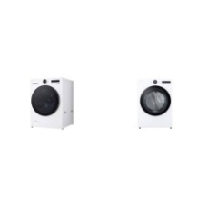 LG 4.5CF Smart Front Load Washer TurboWash And 7.4CF STACKABLE Smart Electric Dryer Turbo Steam- White -