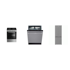 beko 3 Stainless Steel PKG : 24 Inch 11.43cf Counter Depth Bottom Mount Refrigerator ENERGY STAR, 18 inch 48 dBA Dishwasher Stainless Steel Tub Star, Continuous Grates 24 inch Gas Range Oven