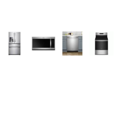 Whirlpool 4 Fingerprint Resistant STAINLESS STEEL APPLIANCE PACKAGE : Smoothtop 5 Elements Electric Range Convection Self-Cleaning Oven Air Fry, 1.9 OTR Microwave 300 CFM Steam Cooking, Fully Integrated Dishwasher Third Rack 47 dBA, 24.5 Cu. Ft. 4-Do