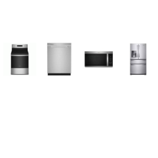 Whirlpool 4 Fingerprint Resistant STAINLESS : Smoothtop Electric Range Convection Oven Air Fry, 1.9 OTR Microwave, Dishwasher Third Rack 47 dBA, French 4-Door Refrigerator EXT WD