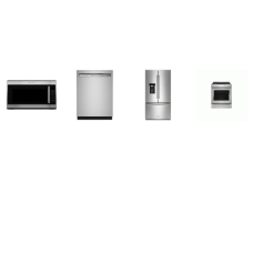 Kitchenaid 4 Stainless Steel Package : Induction Slide-In Even-Heat True Convection Range Oven Air Fry Steam Bake, 2.0 CF OTR MW 300 CFM, 39 dBA Dishwasher Third Level Utensil Rack, 36 inch Counter-Depth French Door Exterior Ice and Water Dispenser