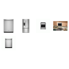 Kitchenaid 4 Stainless : Induction Slide-In True Convection Range Oven Air Fry, Multifunction Over-the-Range Oven Convection MW, 44 dBA Dishwasher, Counter-Depth French Door Platinum Interior Refrigerator WD