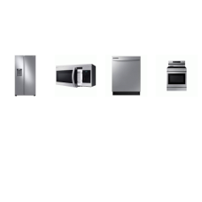 Samsung 4 STAINLESS : Electric Smoothtop Range Convection Oven Air Fry Griddle, OTR MW, Dishwasher 53DBA, 36 Inch Side by Side Refrigerator WD