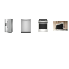 Maytag 4 FINGERPRINT RESISTANT STAINLESS STEEL APPLIANCE PACKAGE : 30 Inch Slide-In Electric Range 5 Elements True Convection Oven Air Fry Self-Clean, 1.1CF Built-in Design Over-the-Range Microwave 300 CFM, Fully Integrated Dishwasher ENERGY STAR 47 