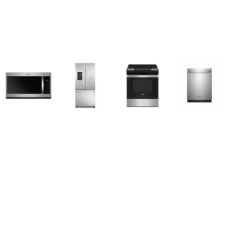 Whirlpool 4 STAINLESS STEEL APPLIANCE PACKAGE : 30 Inch Slide-In Electric Range Self Clean Oven, 1.9 OTR Microwave 300 CFM Steam Cooking, Fully Integrated Dishwasher 51 dBA 3rd Rack ENERGY STAR, 36 Inch 24.7 cu. ft French Door Refrigerator Ice and Wa