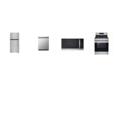 LG 4 STAINLESS : Gas Range Convection Oven Air Fry, 1.7CF OTR MW, Dishwasher 50 dBA, 30 Inch Top Freezer Refrigerator 20.2 cu. ft