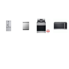 LG 4 STAINLESS : Gas Range Convection Oven Air Fry Griddle, 1.8CF OTR MW, Dishwasher Stainless Tub, 30 Inch French Door Refrigerator External WD