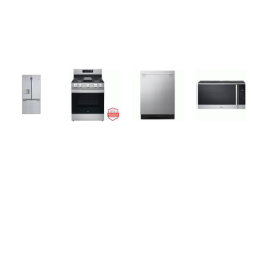 LG 4 STAINLESS : Gas Range Convection Oven Air Fry Griddle, 1.8CF OTR MW, Dishwasher 46DBA, 30 Inch French Door Refrigerator External WD