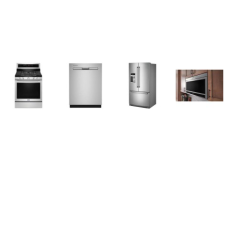 Maytag 4 FINGERPRINT RESISTANT STAINLESS STEEL APPLIANCE PACKAGE : Gas Range True Convection Oven Power Preheat, Flush Mount Over-the-Range Toaster Oven Combination 400 CFM, Fully Integrated Dishwasher 47 dB Stainless Interior 3rd Rack Energy Star, 2