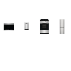 Frigidaire Apt Size 4 Stainless : 18"W DW, 24"W OTR MW, 24" SMOOTHTOP RANGE CONVECTION OVEN, 24"W BOTTOM FREEZER REF Frigidaire Apt Size 4 Stainless : 18"W DW, 24"W OTR MW, 24" SMOOTHTOP RANGE CONVECTION OVEN, 24"W BOTTOM FREEZER REF