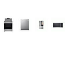 LG 4 STAINLESS APPLIANCE PKG: Smart Range 5 Elements 6.3 cu. ft. Convection Oven AirFry Self Clean, 1.8CF OTR MW 300CFM Sensor Cook, TrueSteam Dishwasher 46 dBA Stainless Interior 3rd Rack ENERGY STAR, 36 Inch Counter Depth Smart French Door Refriger