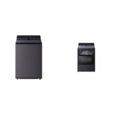 LG EasyLoad Door and AI Sensing Energy Star 5.5 cu. ft. Smart Top Load Washe And 7.3 cu. ft. Rear Control Electric Dryer  - MATTE BLACK -