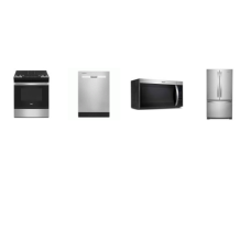 Whirlpool 4 STAINLESS : Slide In Gas Range Oven Self Clean, OTR MW, Dishwasher 55 dBA, 36 Inch 25 Cu. Ft. French Door Refrigerator Interior Water Dispenser Factory Installed Ice Maker