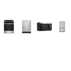 Whirlpool 4 STAINLESS : Slide In Gas Range Oven Self Clean, OTR MW, Dishwasher 55 dBA, 36 Inch 31 Cu. Ft. French Door Refrigerator Interior Water Dispenser Factory Installed Ice Maker